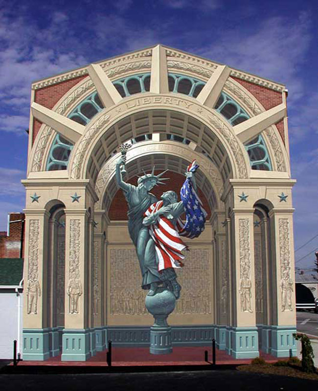 Fantasy art walls surreal illusion architecture murals  painting picture