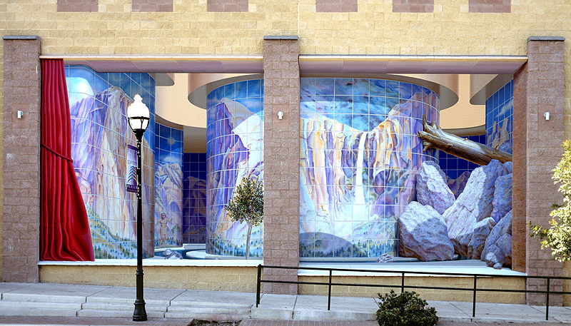 Fantasy art walls surreal trompe l'oeil artist focusing primarily on mural painting